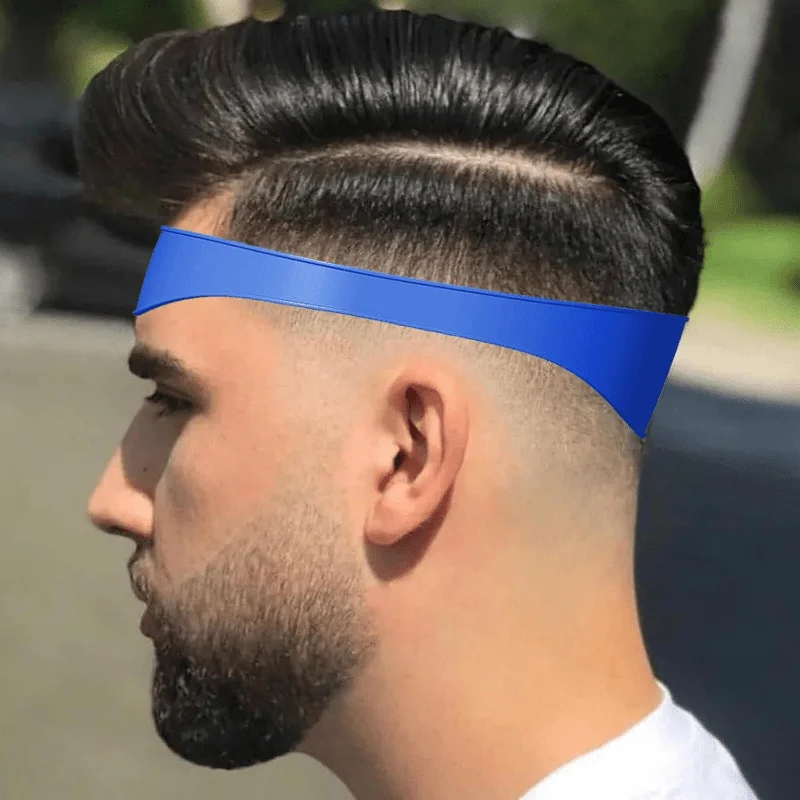 Silicone Hair Cutting Guide Band Fade Haircut Positioning Headband Reusable Curved Hairline Template for Men DIY Home Haircut