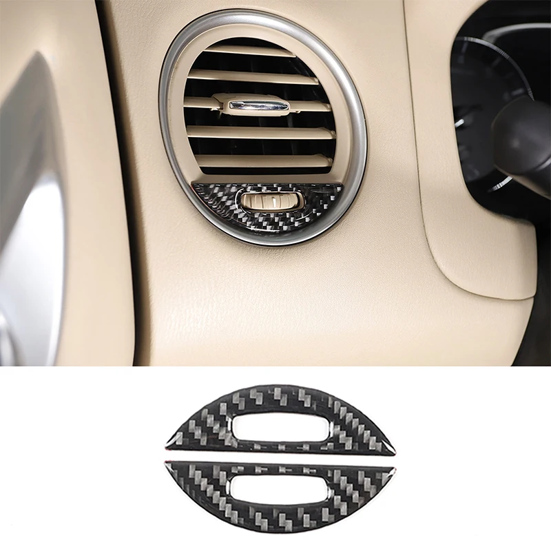 

For Nissan Pathfinder 2013-2018 Soft Carbon Fiber Car Center Control Side Air Vent Switch Sticker Car Interior Accessories 2Pcs