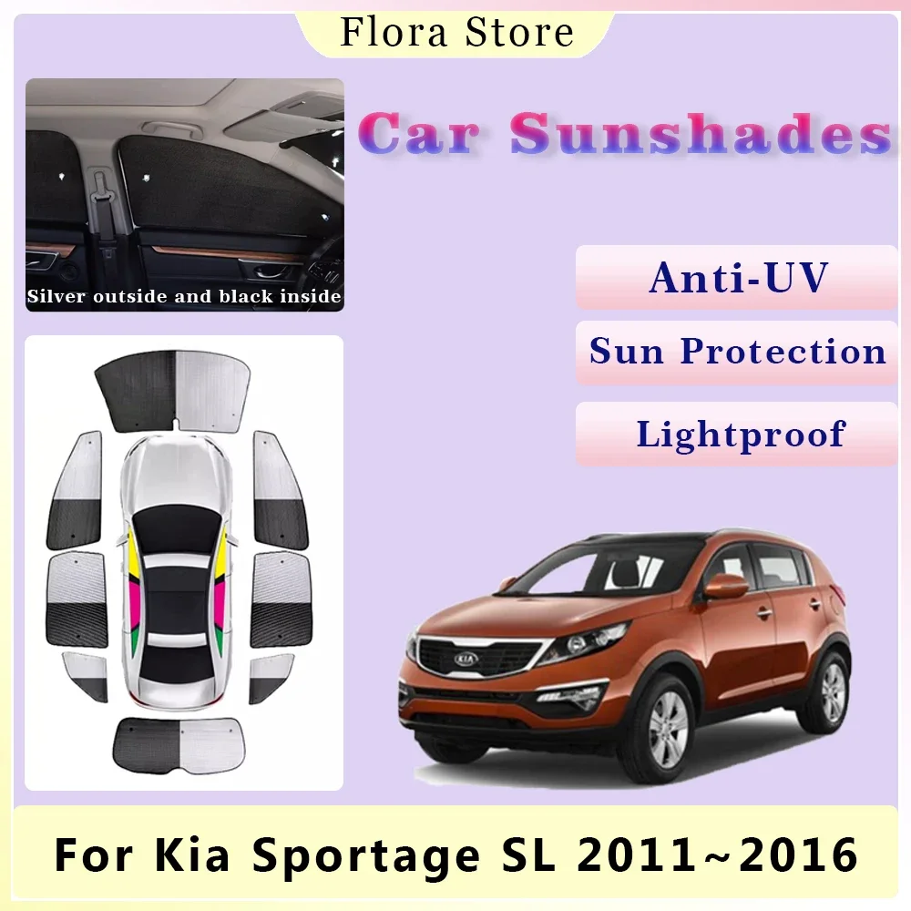 Car Sunshades for Kia Sportage SL 2011~2016 Front Windows Windshield Visor Rear Side Full Coverage Sunvisor Mat Cover Accessorie