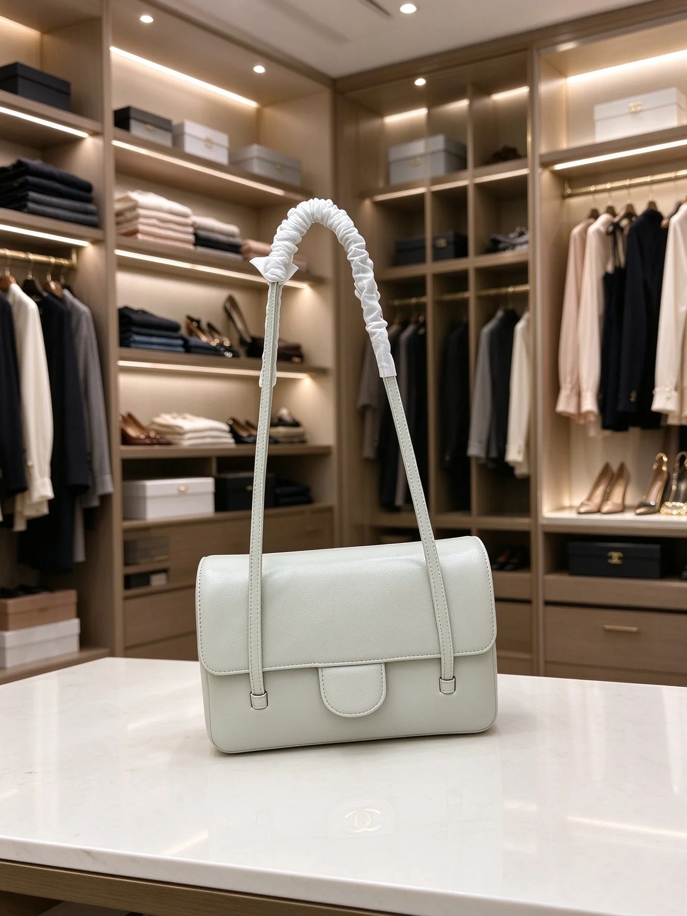 Solid White Elegant Designer Style Women Handbag White PU Leather Top Handle Handbag Fresh Shoulder Bag Detachable Strap Crossbody Bag Grace Ladies Purse For Wedding Party Summer Daily Outing, Clean Bright Womens Bag