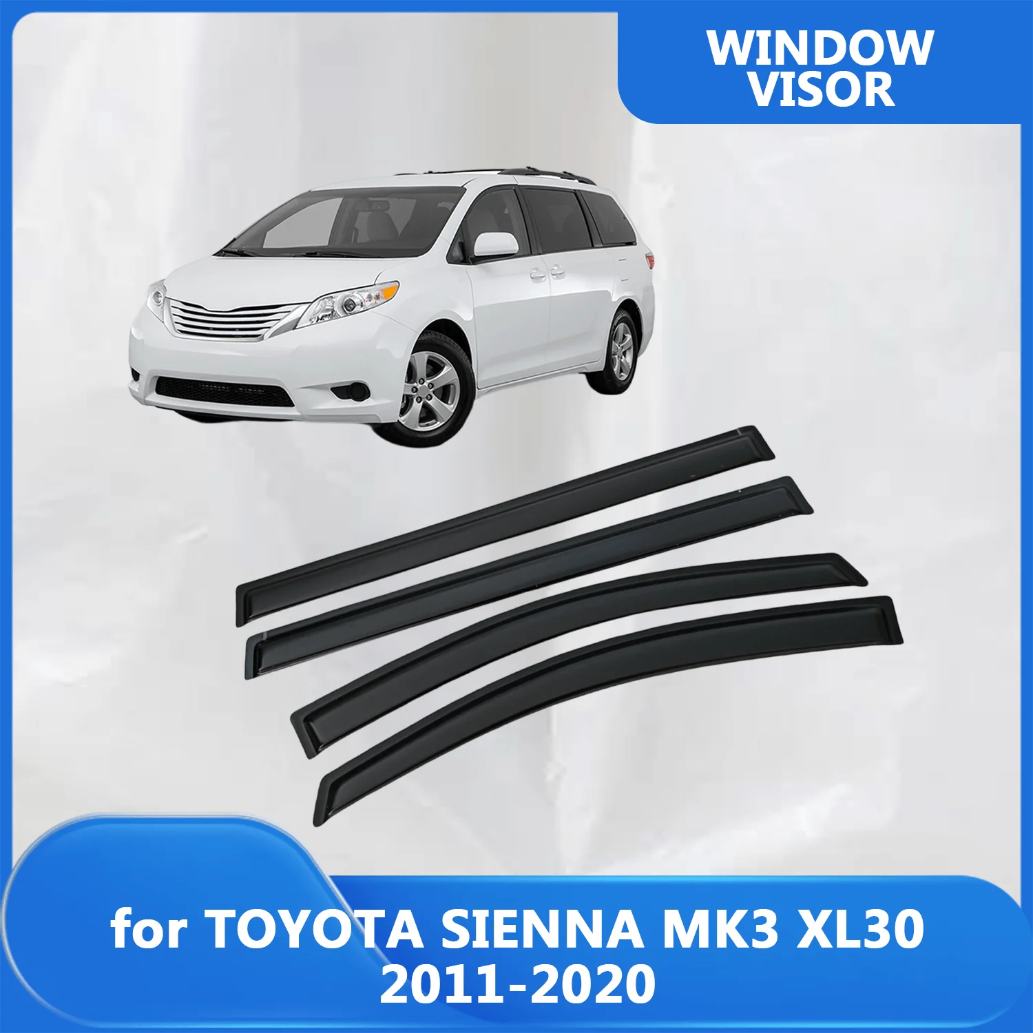 

Window Visor for TOYOTA SIENNA MK3 XL30 2011 2012 2013 2014 2015 2016 2017 2018 2019 2020 Wind Deflectors Rain Guards Door Visor