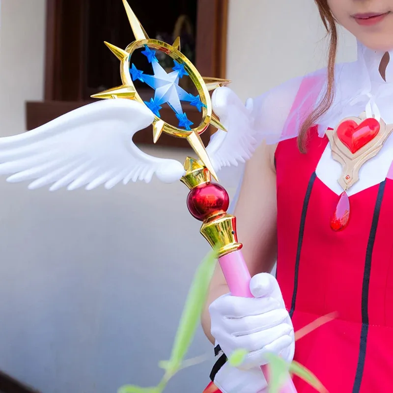 

AAA 2025 44.8" Length Cardcaptor Clear Card Kinomoto Sakura Cosplay Star Dream Stick Magic Wand Halloween Party Costume P