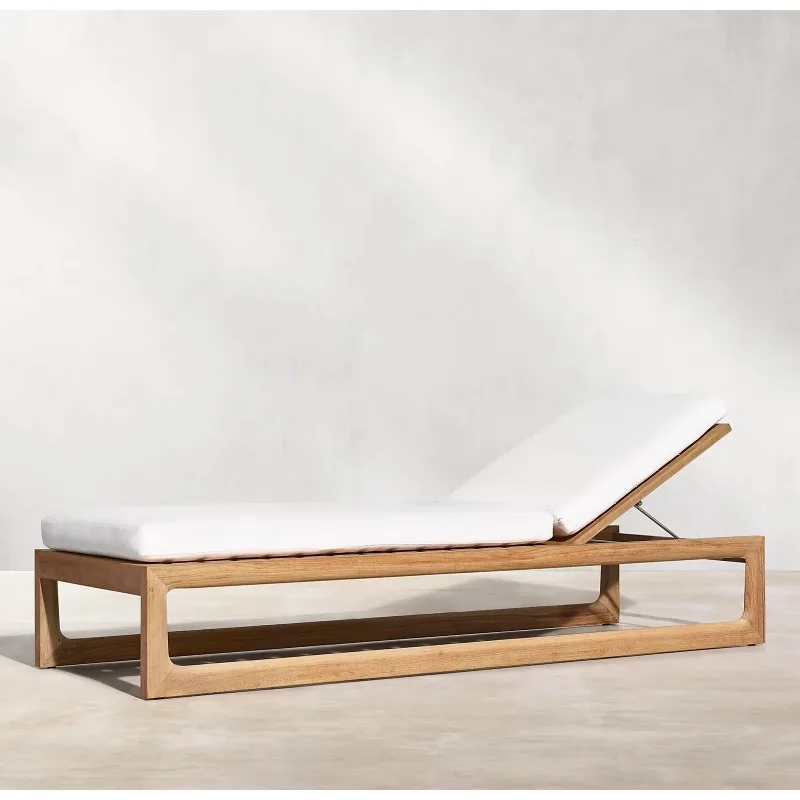 

Waterproof teak moon chair sun lounger comfortable outdoor garden furniture for beach or hotel use