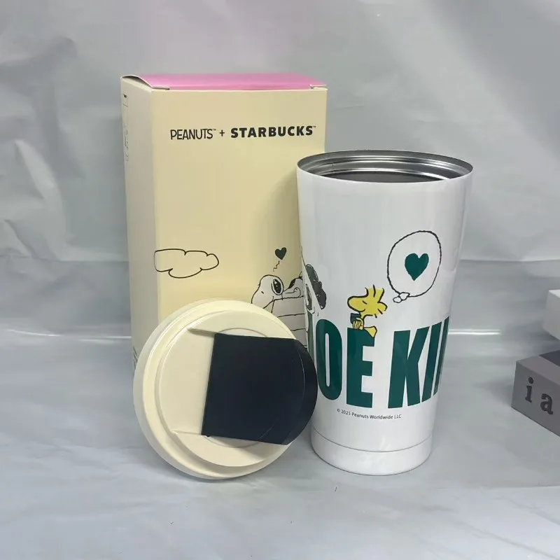 

500ml Starbucks × Snoopy Insulated Travel Mug, Durable Stainless Steel Tumbler for Hot & Cold Drinks