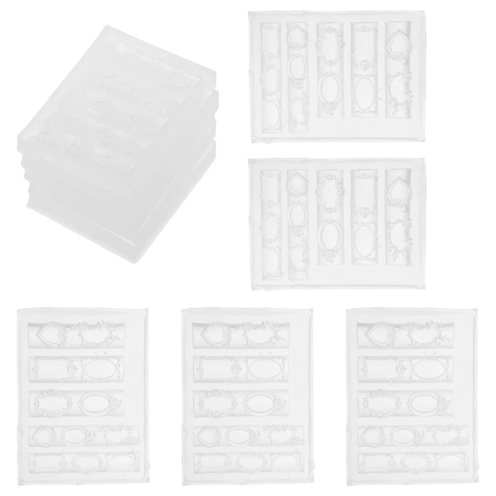 

10Pcs Silicone Nail Art Molds 3D Frame Effect Nail Sculpture Tools Reusable Silicone Mold Kit for Manicure Resin Nails