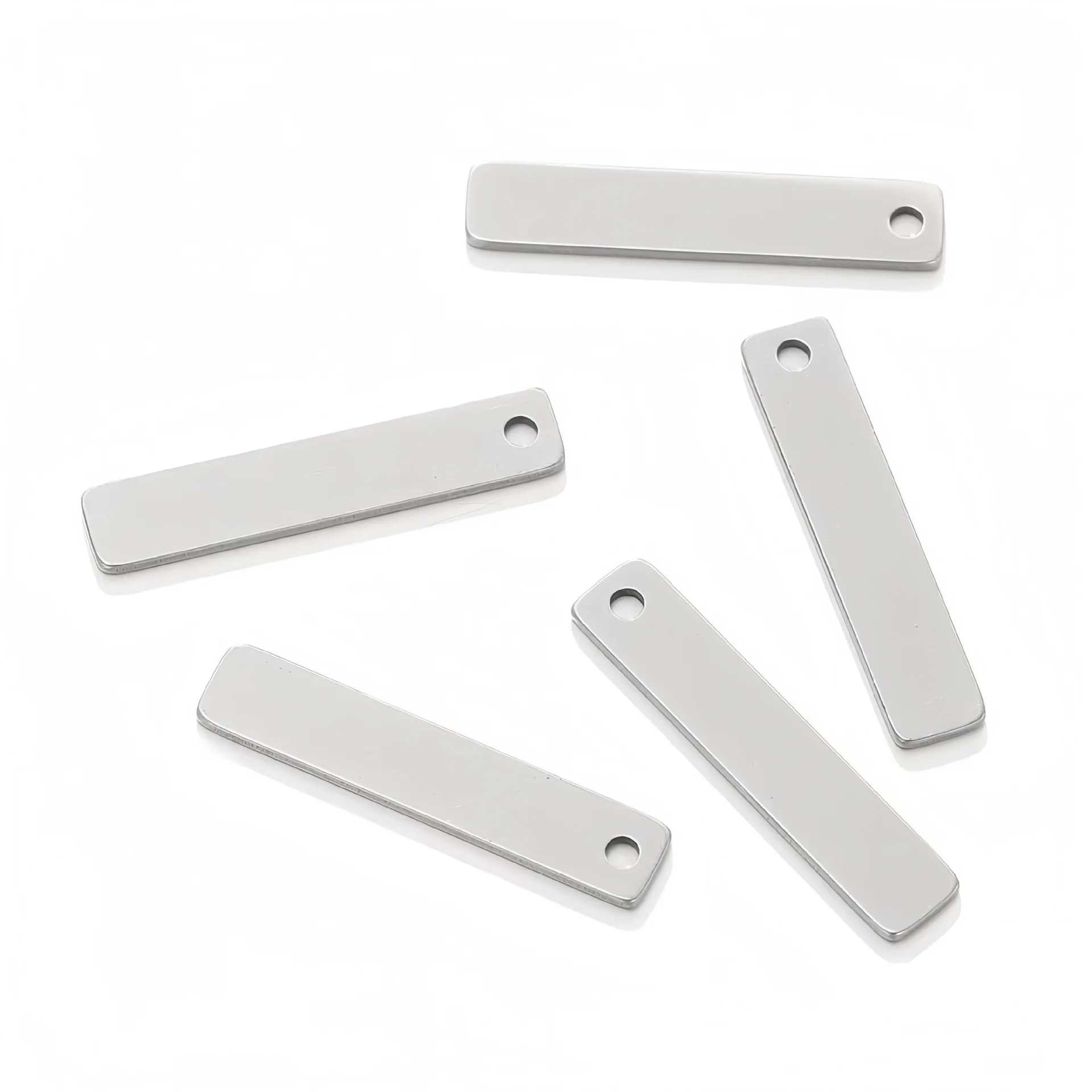 

Right Road New High-end 50 Pcs/pack Mirror Stainless Steel Inner Hole Rectangular Engraved Pendant DIY Jewelry Pendant