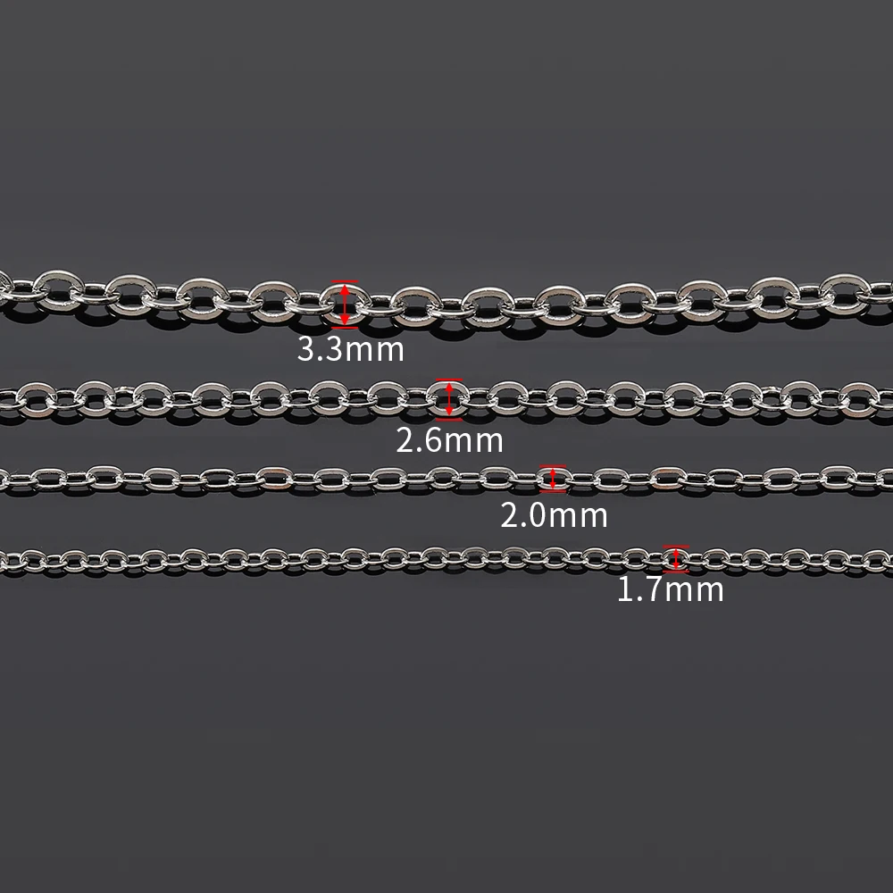 5 metrów/partia szerokość1, 5 2mm miedziany owalny naszyjnik z ogniwami łańcuszek na Handmade DIY wyrób biżuterii bransoletka akcesoria naszyjnikowe