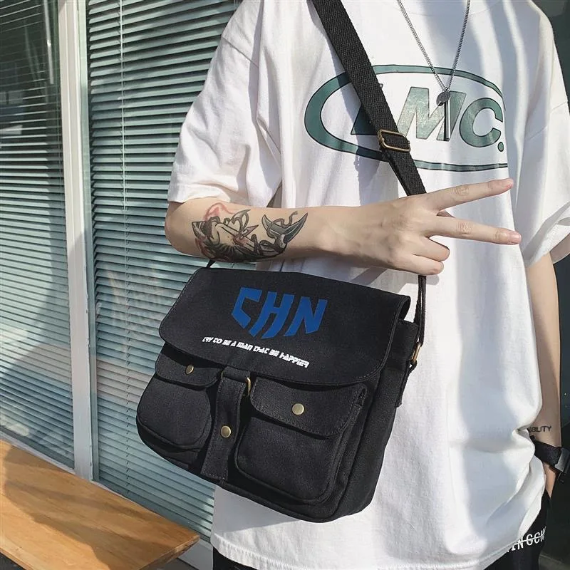 Japanese Style Canvas Cross Bag Large Capacity Shoulder Bag Student Fashion Outdoor Casual Version Solid Color Messenger Bags