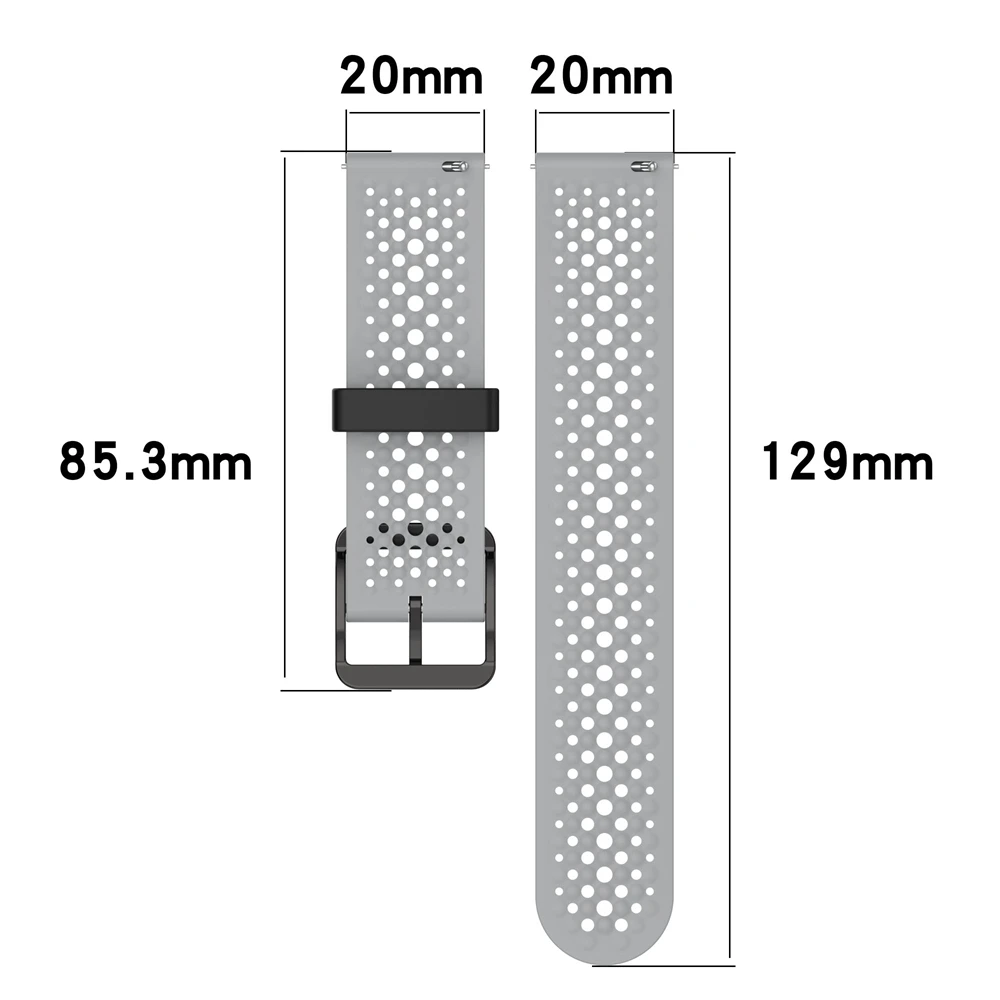 20MM 22MM Universal Dual Colors strap for Huami amazfit GTS GTS2 GTS3 GTR2 GTR3 GTR4 liquid silicone breathable hole band for CO