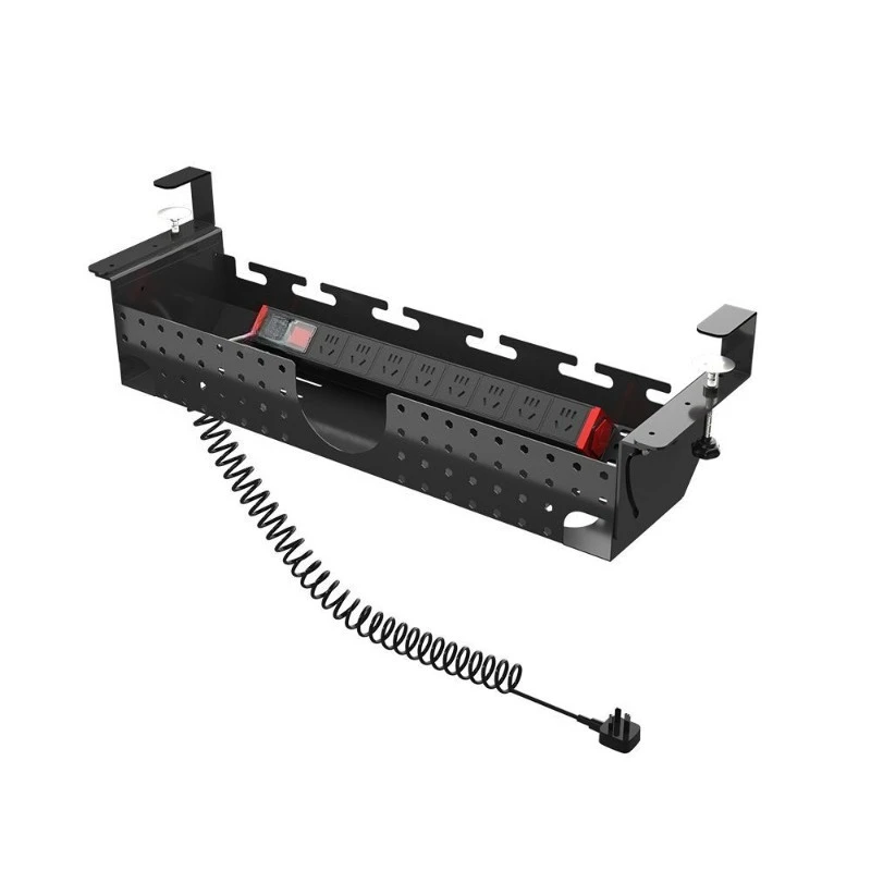 Computer table cable rack, e-sports table cable slot lifting table accessories, spring power strip storage cable box