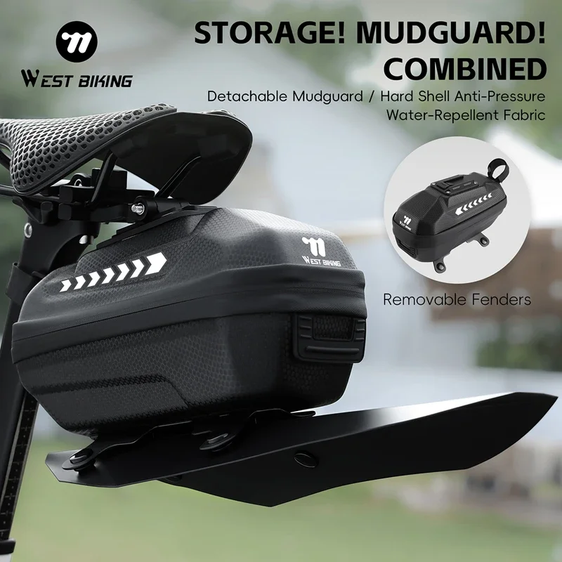 

Велосипедная седельная сумка WEST BIKING с брызговиком, портативная водонепроницаемая сумка для велосипедного сиденья, сумка для хранения дорожного велосипеда MTB, аксессуары для велосипеда
