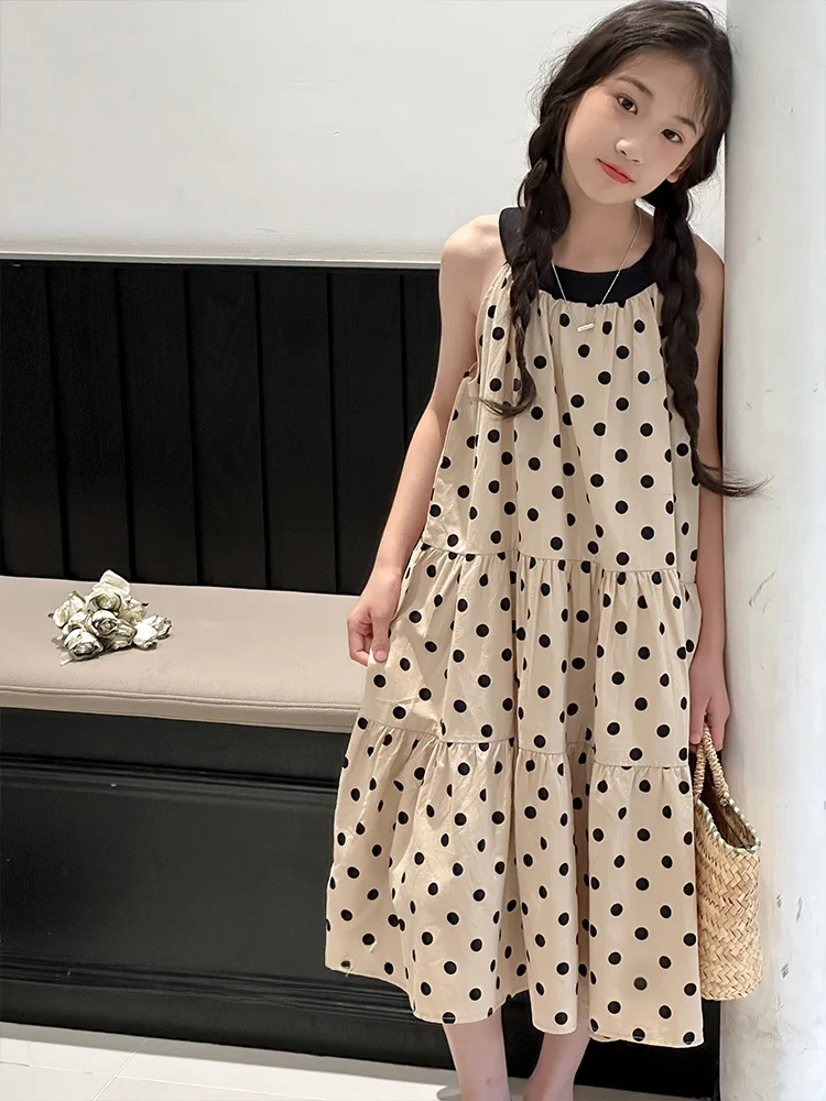 summer-polka-dot-hanging-ne-girls-dr-kids-vest-skirt-cotton-fabric-korean-sle-aiza-basic-brand-round-dot-pattern