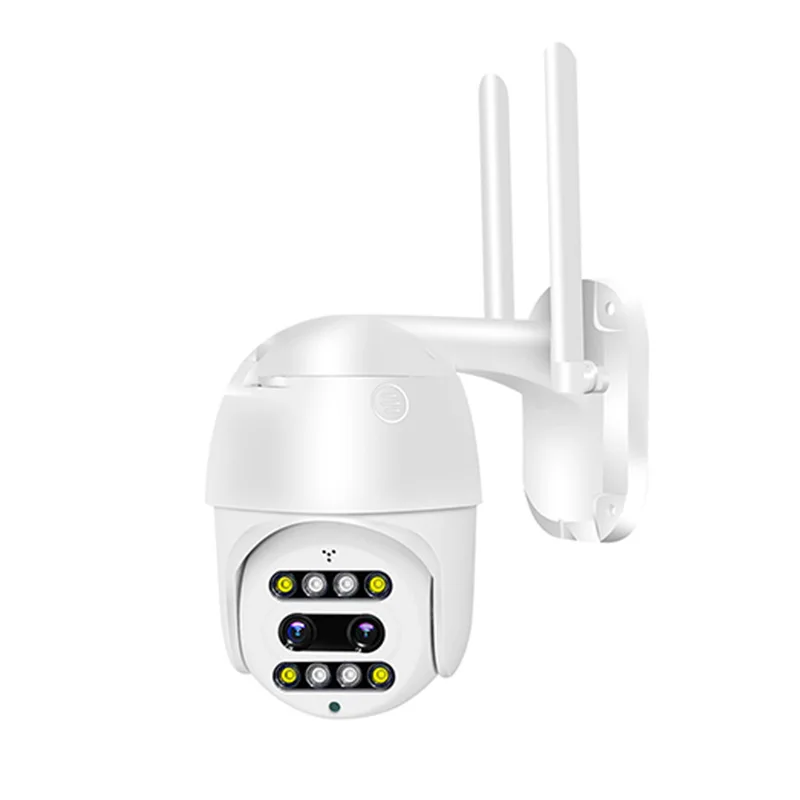 Caméra Dôme IP PTZ Sans Fil 6MP avec Double Objectif, Zoom 10x, Vision Nocturne Couleur, Détection H