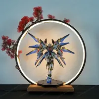 Anime Mobile Suit Warm Light LED Ring Lamp USB Socket Display Bracket Light Ring Christmas Gifts