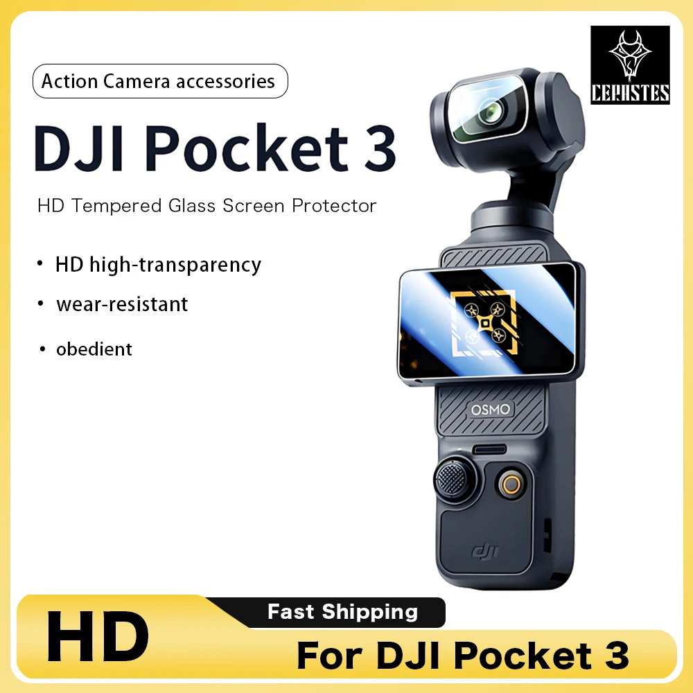 

Automatic Positioning Easy install Protective For DJI Osmo Pocket 3 Camera Lens + Screen Tempered Glass Screen Protector Film