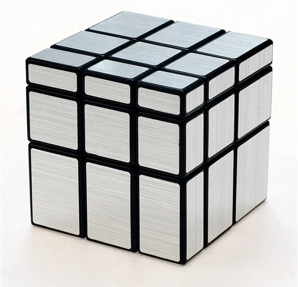 Mirror Speed Magic Cube 3x3 Puzzle Toy for Children & Adults Gold Silver