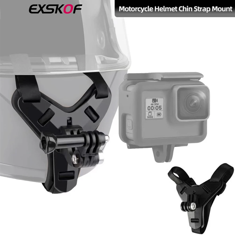 For GoPro Motorcycle Helmet Chin Mount Black Chin Strap For GoPro Hero 13 12 11 10 9 Insta360 X4 X3 DJI Action 5 4 3 AKASO SJCAM