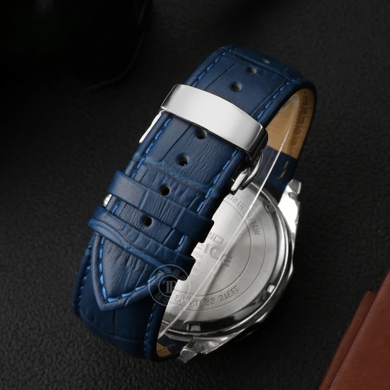 Blue strap for men and women 12mm 14mm 16mm 18mm 20mm 22mm For Casio Tissot Longines Omega Seiko leather strap blue black brown