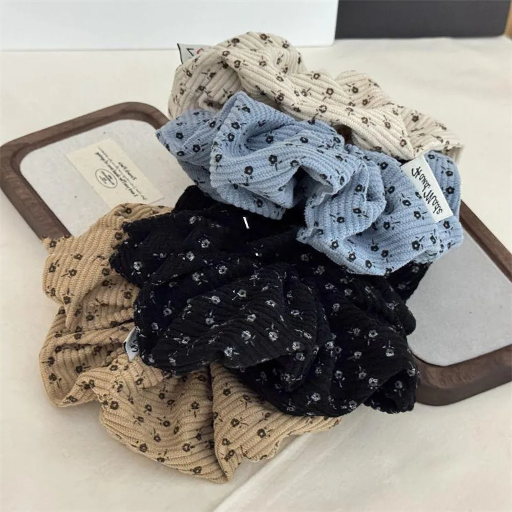 1/4 Stück florales Cord-Haargummi im Vintage-Stil, süßer Stil, perfekt für tägliche Girly-Frisuren, süßer Haarschmuck für Damen, ideal lässig – Detail 5
