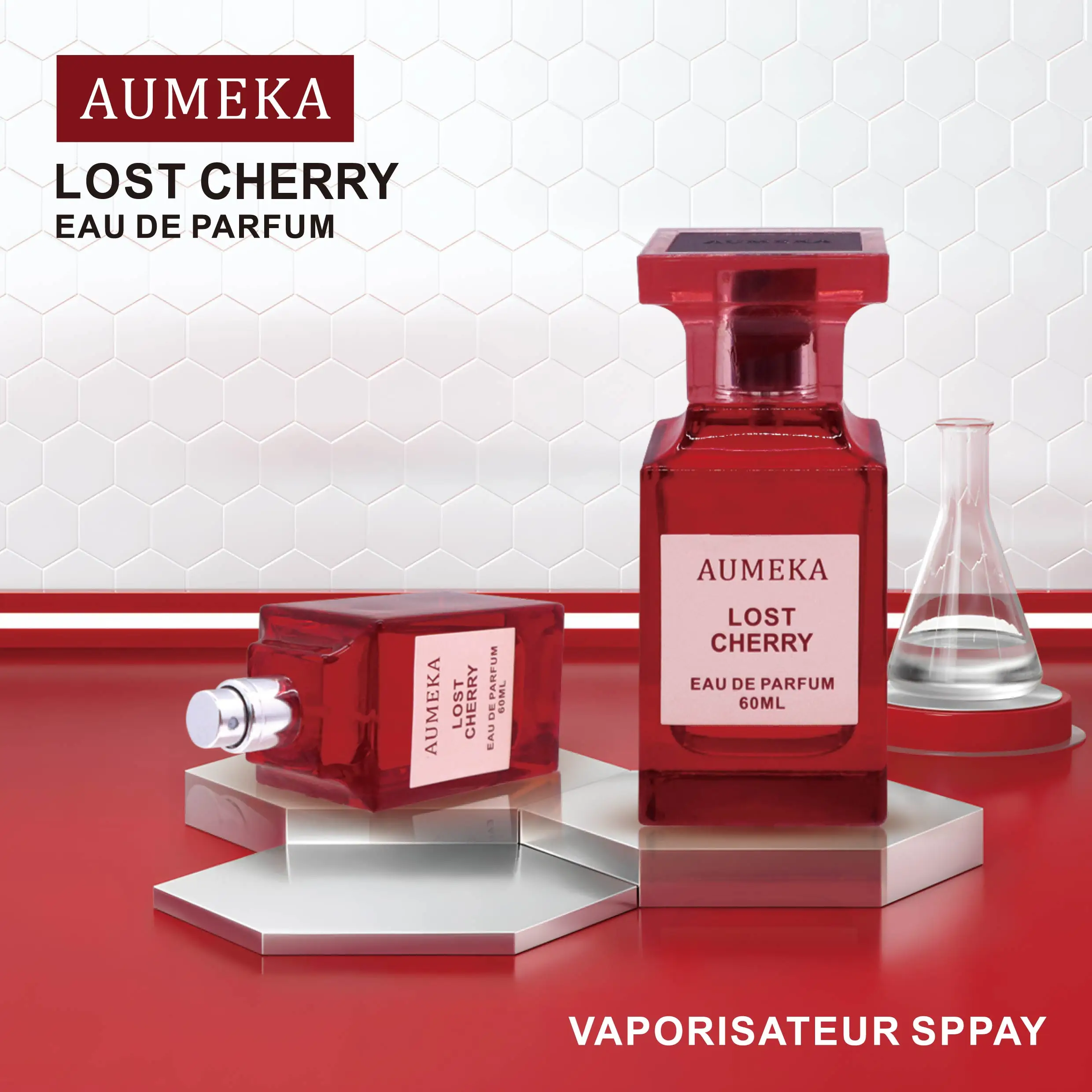 عطر AUMEKA النسائي الأصلي الفاخر للمكياج المفقود بالكرز يدوم طويلاً وودي أو دو برفوم 60 مل AU9888