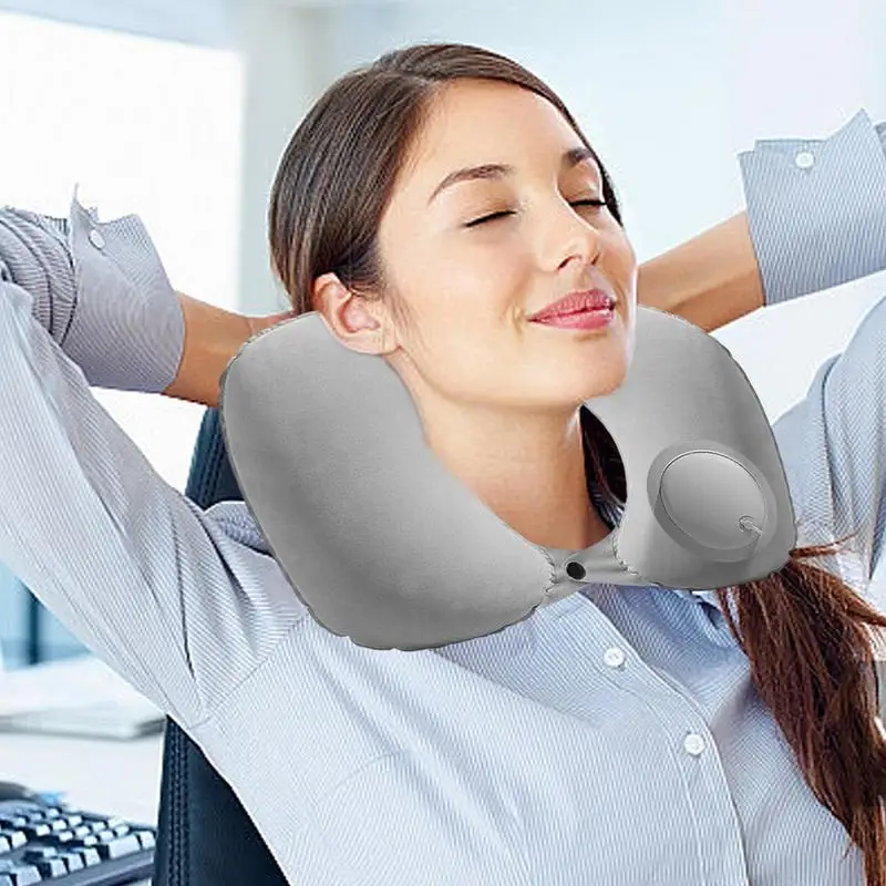 Inflatable Neck Pillow for Traveling Airplane Inflatable Neck Pillow U-Shaped Washable U-Shaped Neck Pillow for Car Plane Home