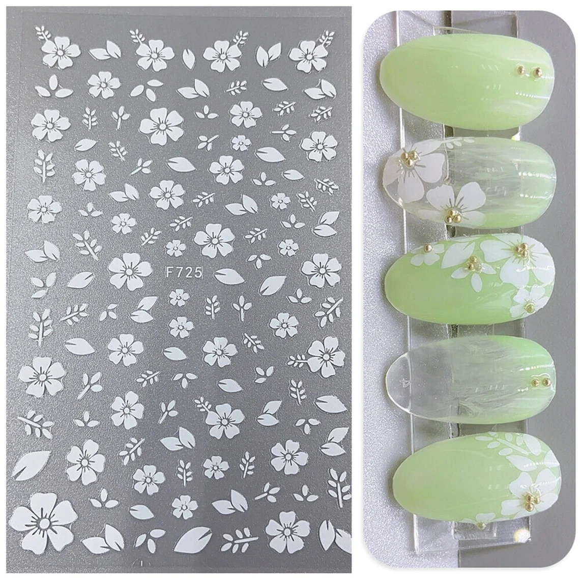 Pegatinas de mariposa para uñas, calcomanías 3D autoadhesivas de flores florales, deslizantes, decoración de manicura, 1 hoja, 42 estilos, primavera y verano