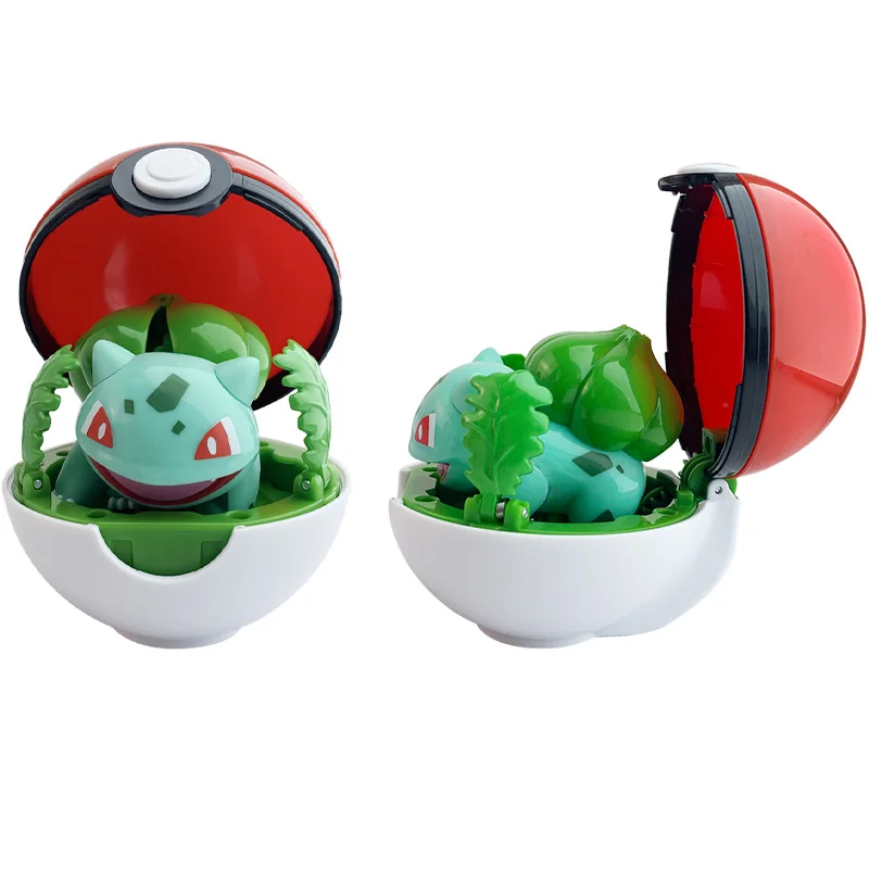 ตุ๊กตาโปเกมอน Bulbasaur Eevee Charmander meowth Squirtle Pikachu pokeball ชุดของเล่น pokeball อะนิเมะแอคชั่น Elf monste ของขวัญเด็ก