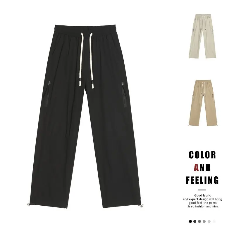 

American Sle Men's Workwear Pants Spring Autumn Loose Casual Hiking Trousers Spor Loose Fit High Waist Straight Leg