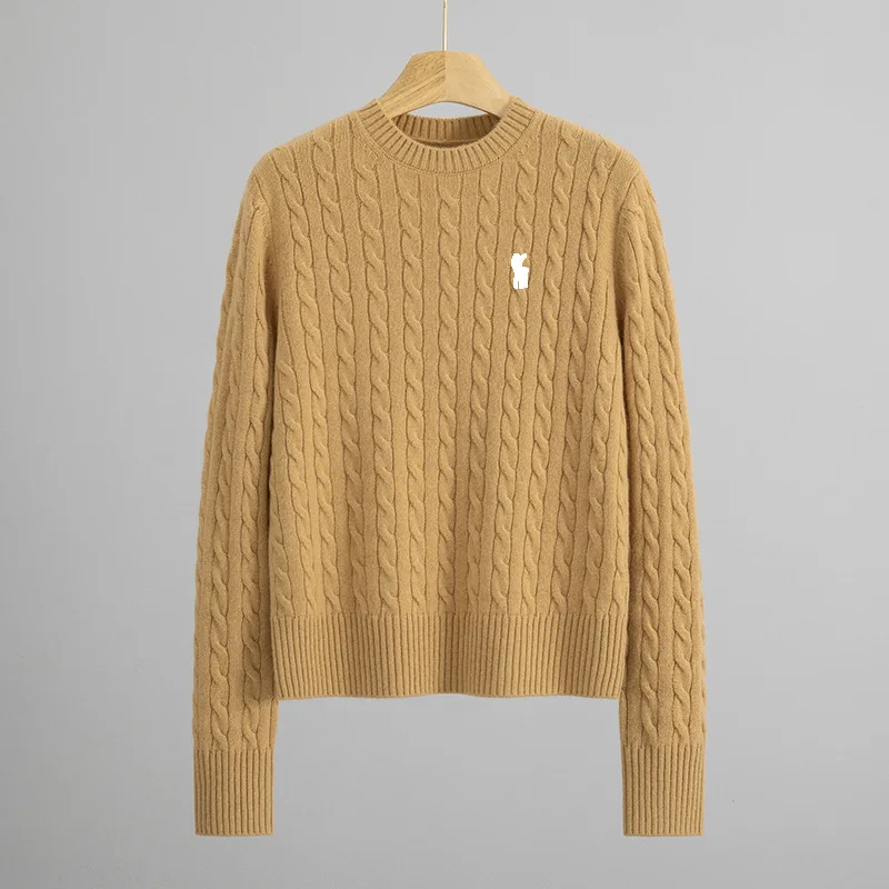 

Classic Retro Embroidered Knit Loose Thi Women's Camere Sweater round Ne Casual Sle Long Sve Warm Comfortable Fit