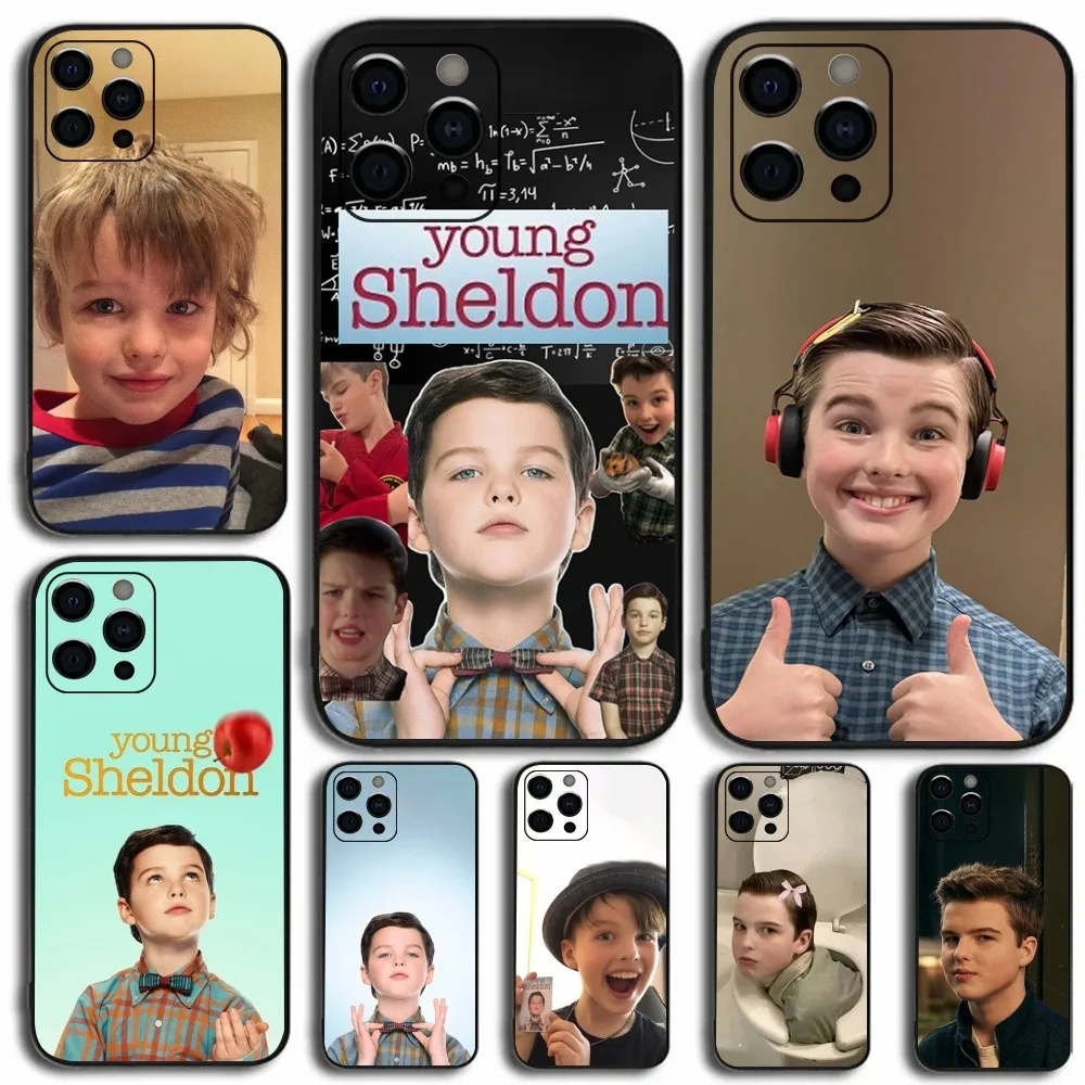 Cute B-Boy Young S-Sheldon TV Phone Case For Apple iPhone 15,14,13,12,11,Pro,X,XS,Max,XR,Plus,Mini Soft Black Cover