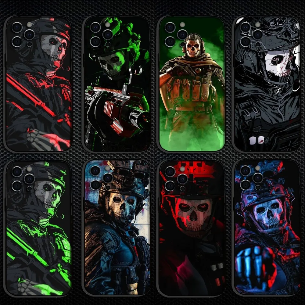 

Call of Game Duty 2 Phone Case For iPhone 16,15,14,13,12,11 Plus,Pro Max, Soft Silicone Black Cover