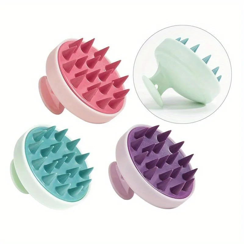 Silicone Shampoo Brush Head Scalp Massage Comb Clean The Scalp Thoroughly Body Massage Brush Bath Brush Salon Hairdressing Tool