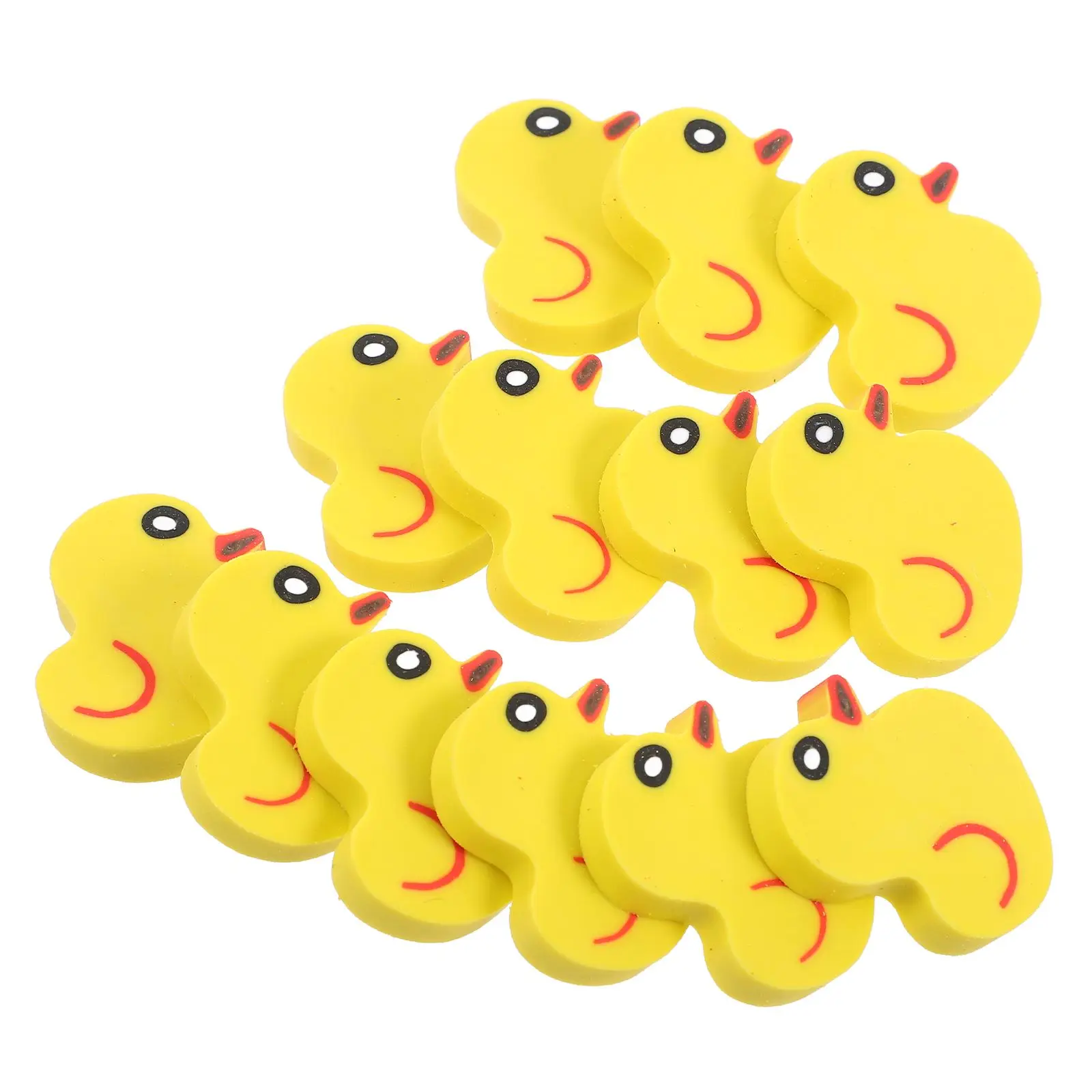 

50 Pcs Duck Erasers Cute Yellow Cartoon Miniature Eraser Student Bulk Toy Animal Erasers for School Kids Painting Rubber