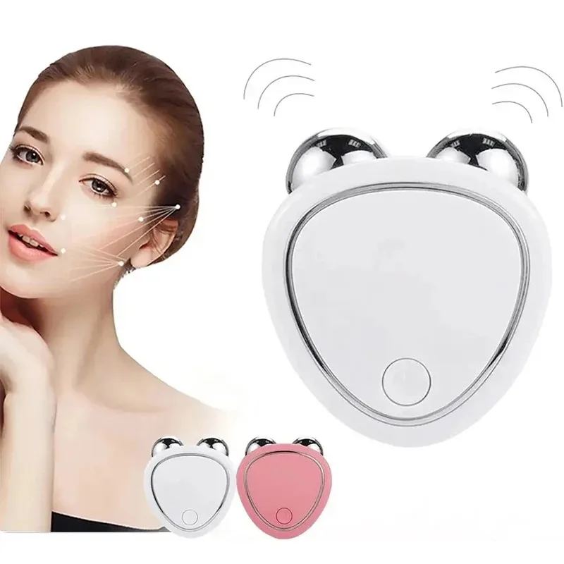 NEW Electric Facial Lifting Roller EMS Massager with Gel Face Microcurrent Skin Tightening Rejuvenation Face Massage Beauty Care