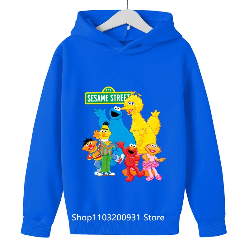 Casual Hoodies Kid Sesame Street Anime Hoodie Children Kuromi Sweatshirt Kids Clothes Tops Boys Girls Tee Baby Sweatshirts