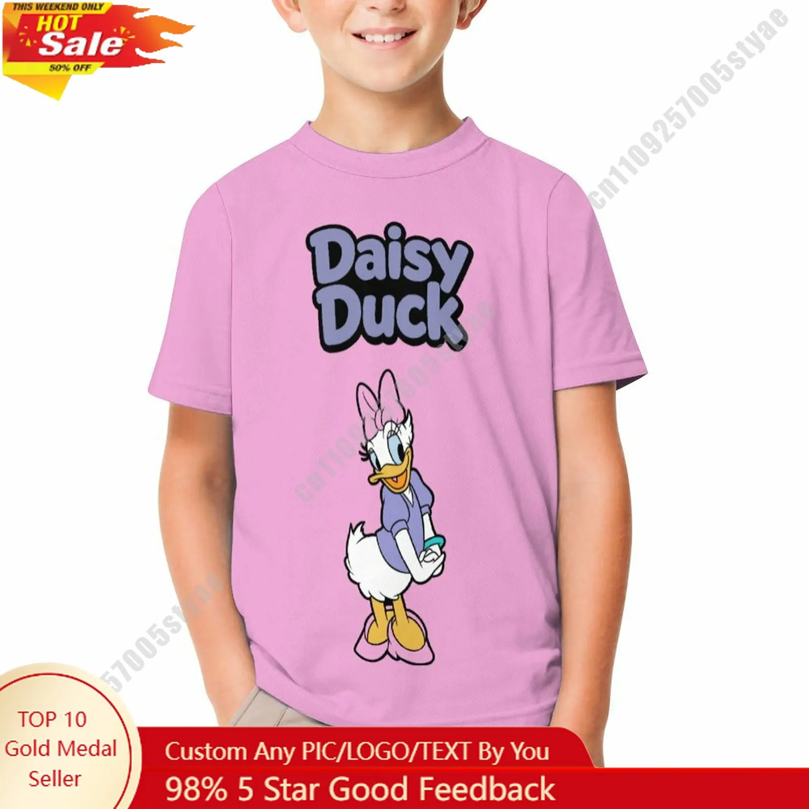 

Daisy Duck T Shirt Disney Boy Girl Custom Short Sleeve Print Fashionable Cute Casual Cotton TShirt Crew Neck Children Tee
