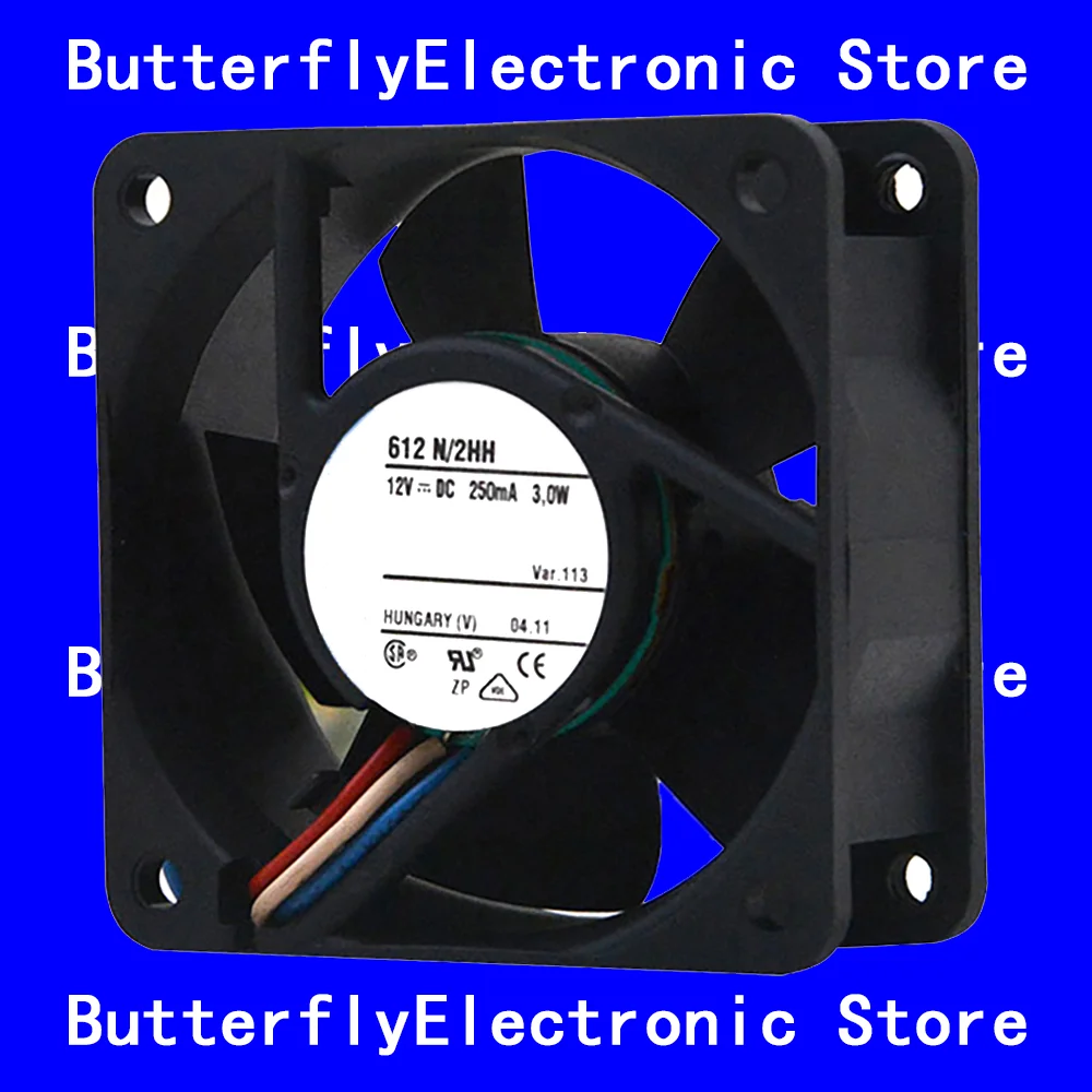 

NEW ORIGINAL 612N/2HH 612 N/2HH 12VDC 3.0W COOLING FAN 6025 6CM 60*60*25MM