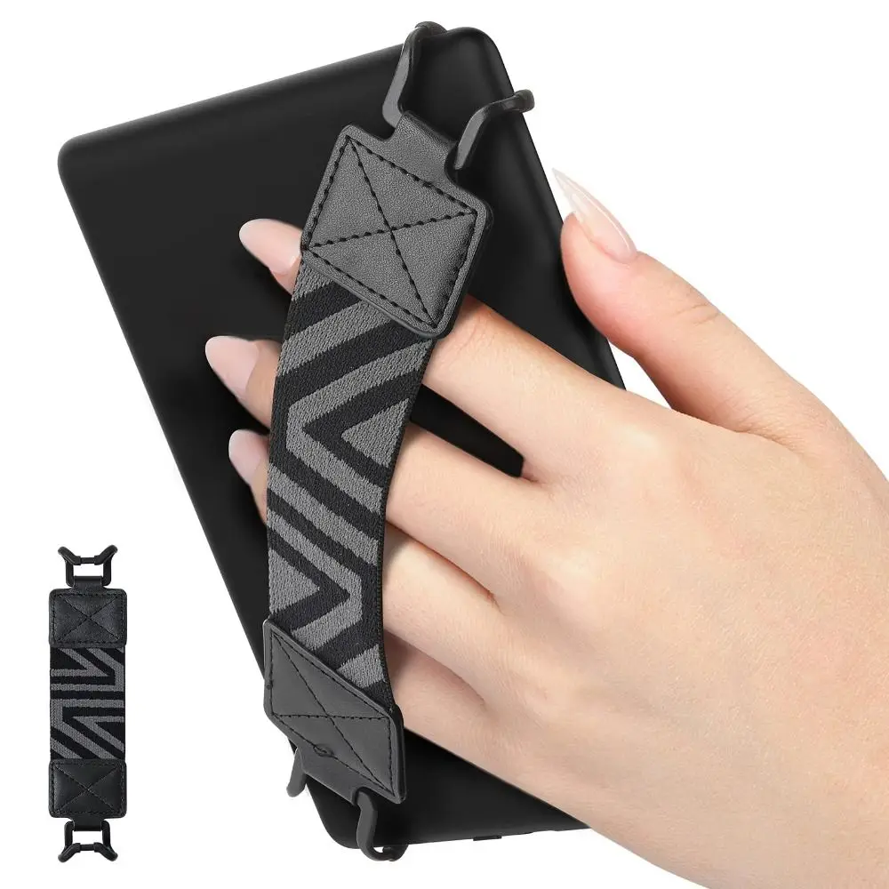 PU Leather eReader Secure Hand Strap Versatile Finger Grip Holder for Kindle/Kobo/Voyaga/Lenovo/Sony 6-8