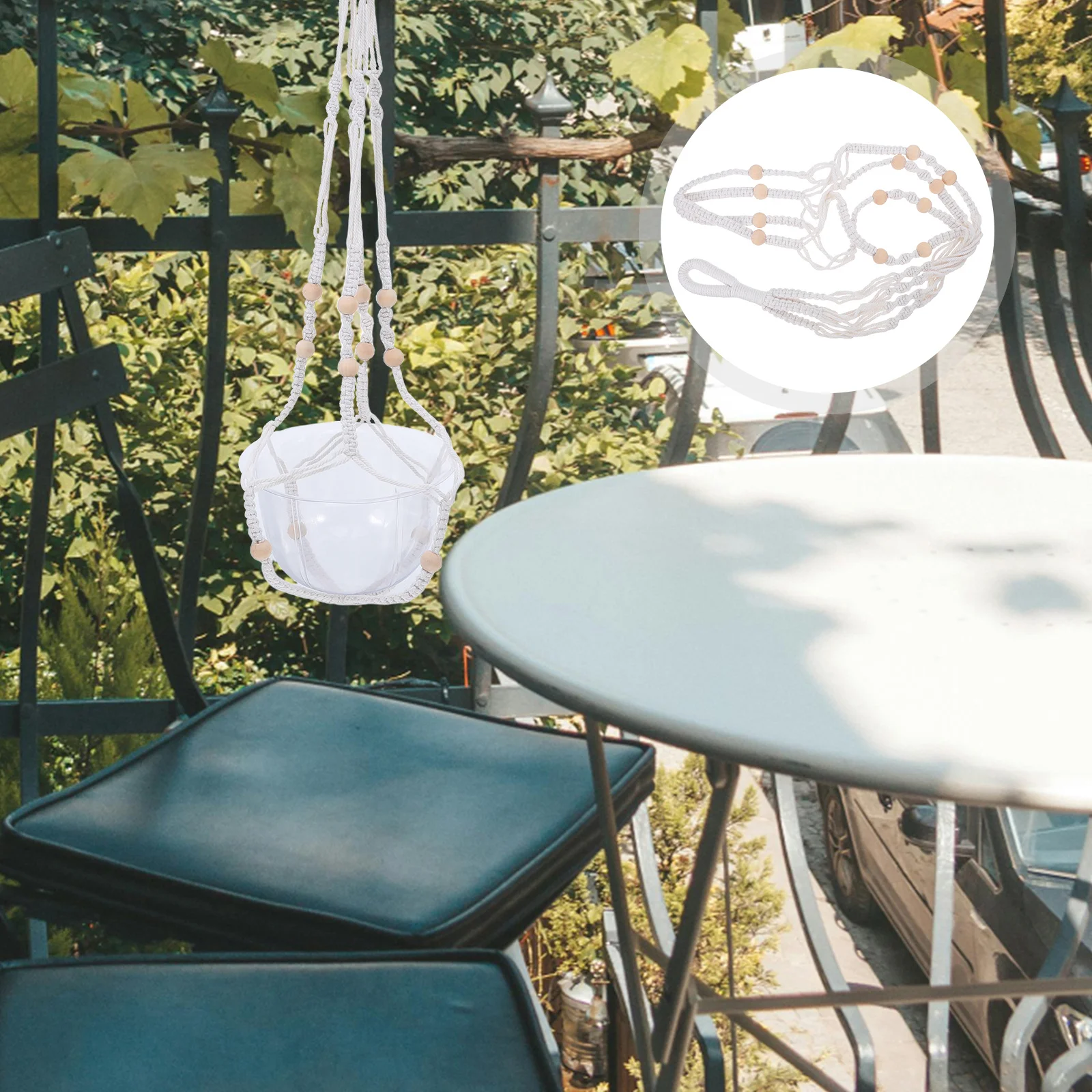 

Bohemian Hanging Basket Decorative Woven Planter Indoor Plant Hanger Wall Mounted Flower Pot for Living Room Balcony Garden