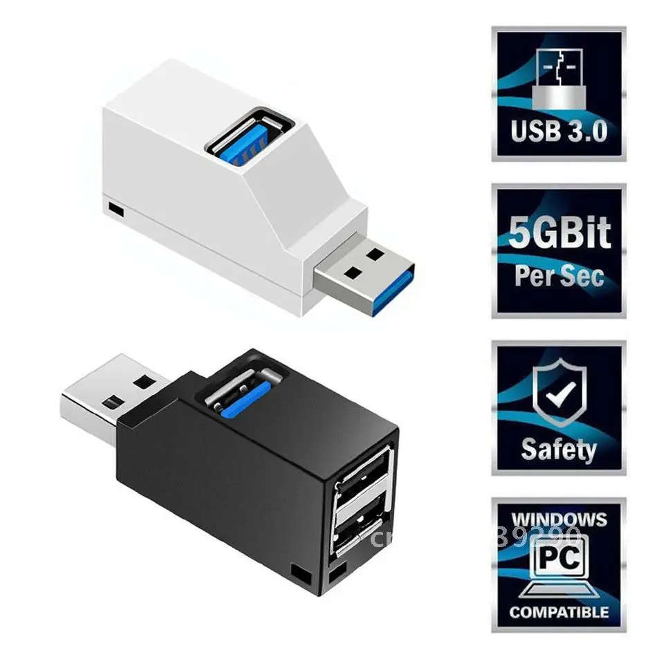 

USB 3.0 HUB Adapter Extender Mini Splitter Box 3 Ports for PC Laptop Macbook Mobile Phone High Speed U Disk Reader for Xiaomi