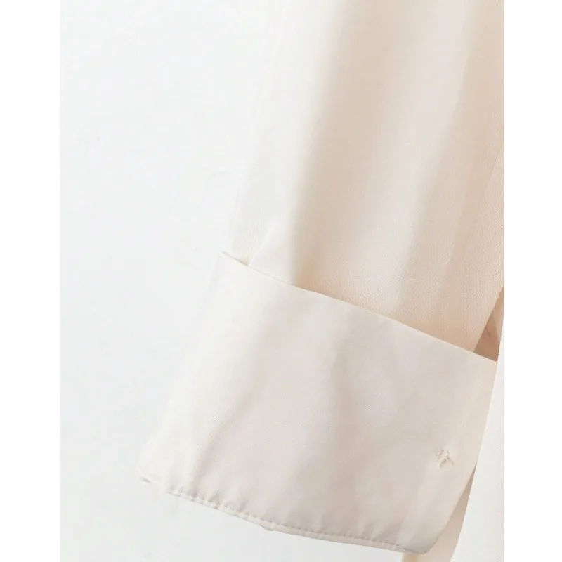 حجم كبير 1XL-5XL المرأة المرقعة قميص مع طية صدر السترة الياقة السيدات عادية كم طويل بلوزة قميص أعلى