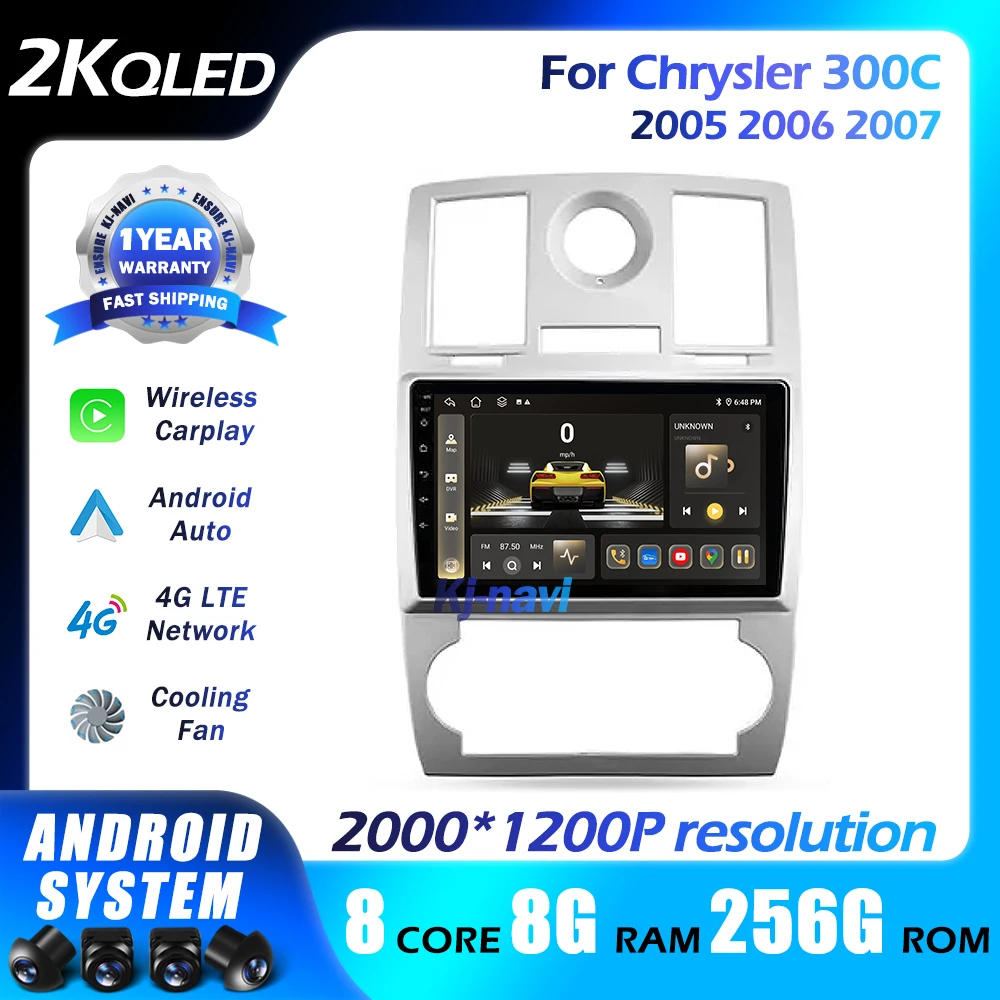 

Android 14 For Chrysler 300C 2005 2006 2007 2din Car Radio Navigation gps video Multimedia player 2DIN with rear camera NO DVD