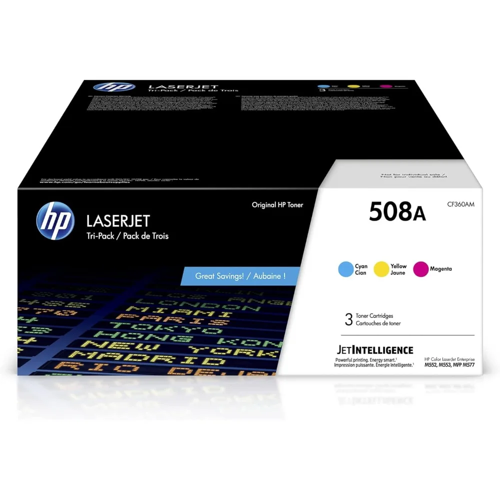 

Картриджи с тонером 508A (3 шт. в упаковке) | Работает с цветным LaserJet Enterprise M552, M553, Color LaserJet Enterprise MFP серии M577