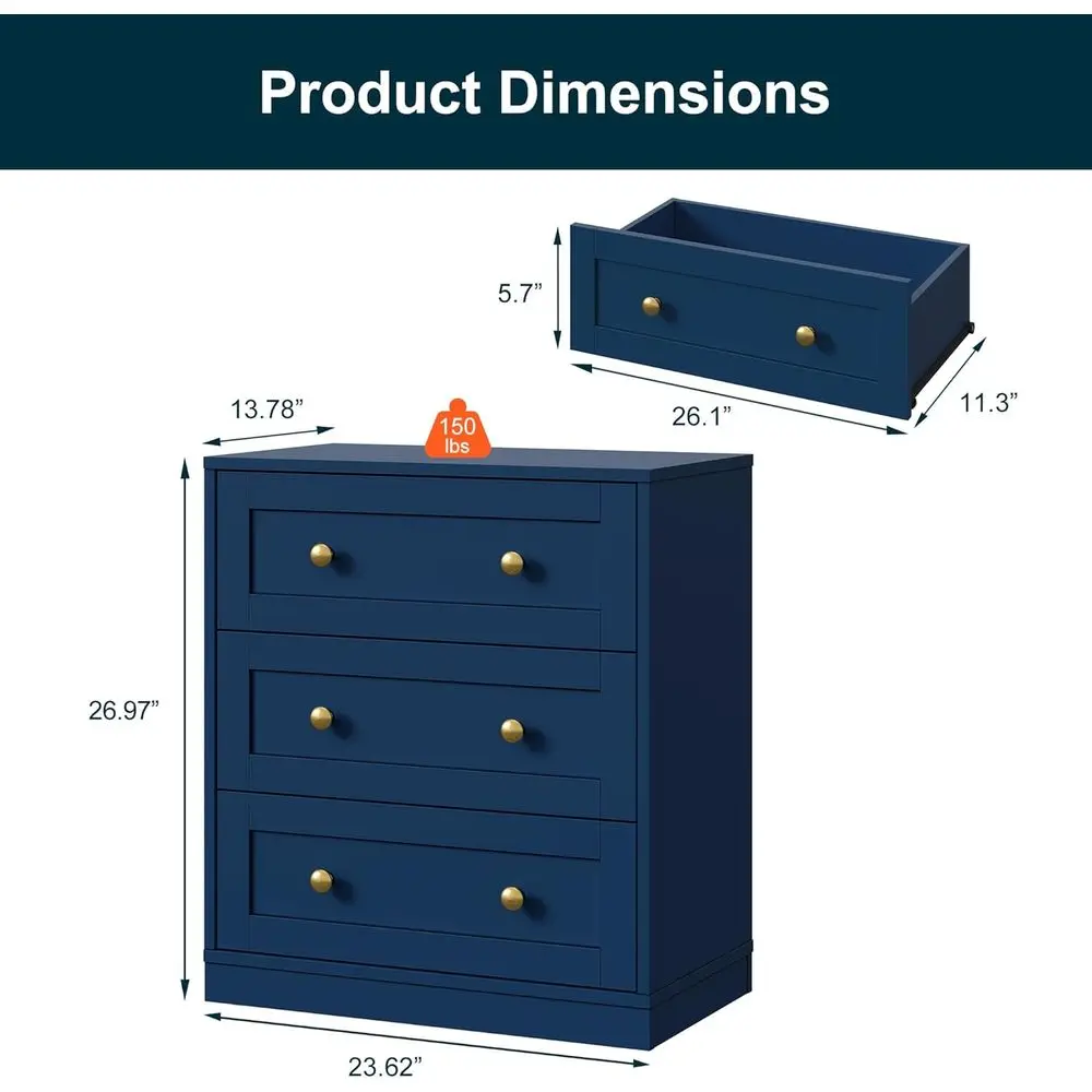 Blue Wooden Accent Nightstand 2