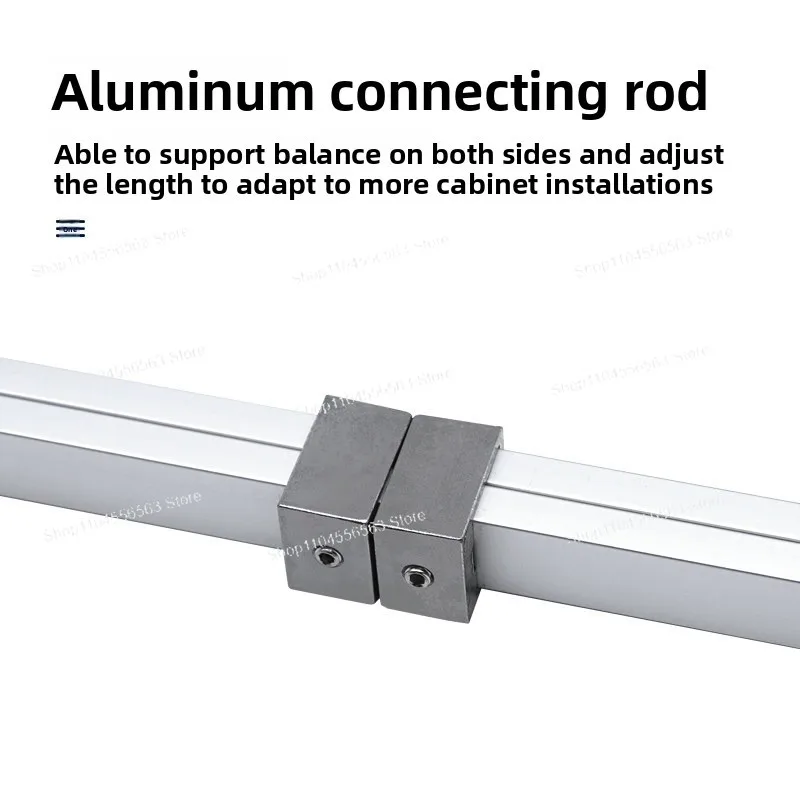 Cabinet door rising door support frame translation lifting up and down air support rod upper door tie hydraulic connector view 4