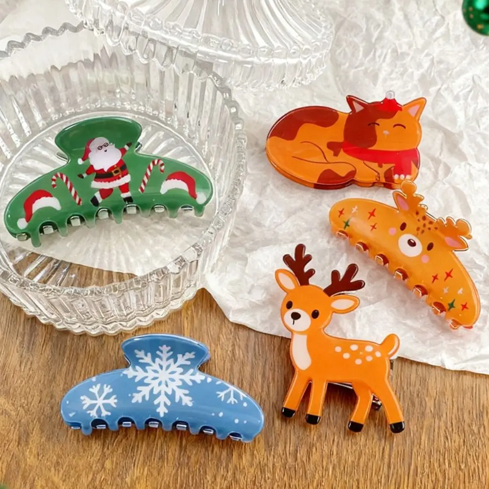 

New Creative Christmas Hair Claw PVC Decorative Hair Clamps Non Slip Hair Accessory for Women Girls