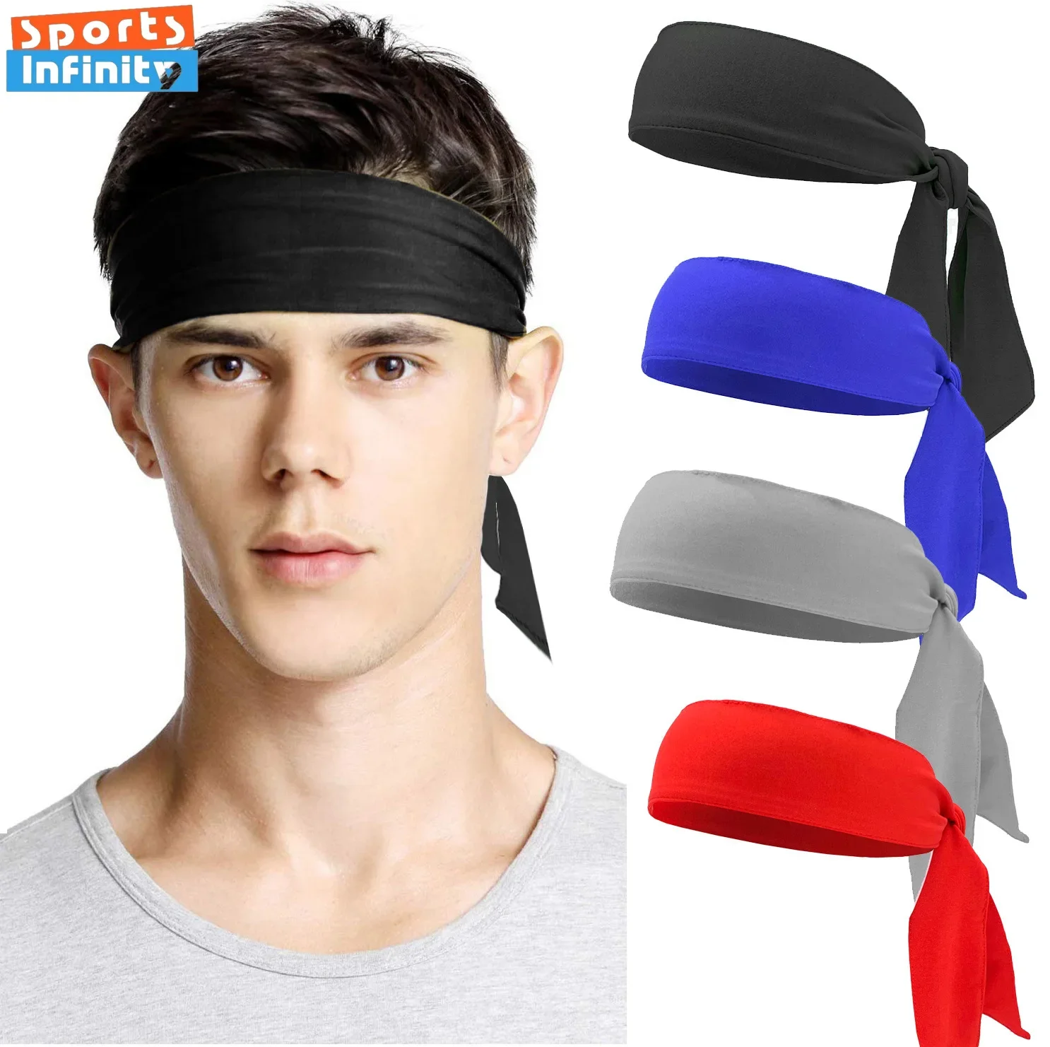 Colorful Sports Headband for Tennis Men Women Boy Girl Teens Sweatband Absorbent Gym Fitness Yoga Hair Bands Athletic Headwear