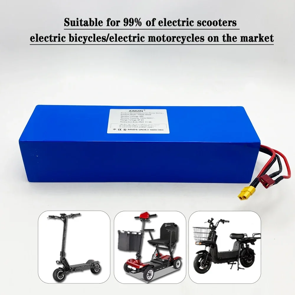 16S4P 15000mAh 60V 15Ah بطارية ليثيوم عالية الطاقة 2000W 18650 خلايا مع BMS مدمج للمركبات الكهربائية والأدوات الكهربائية #4