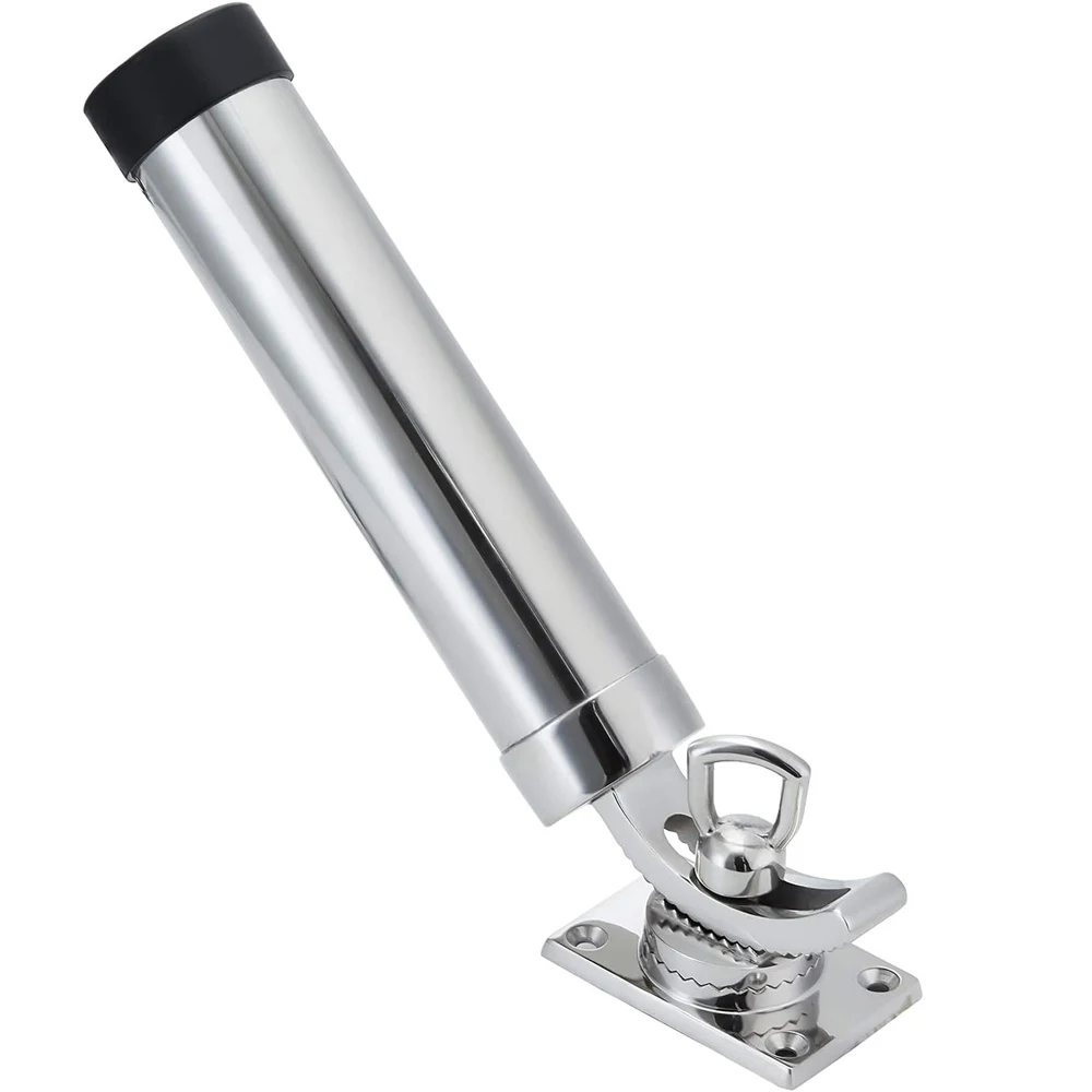 360 Degree Rotation Fishing Rod Outrigger,  Stainless Steel Adjustable Pole Support for Marine Boat Yacht and More