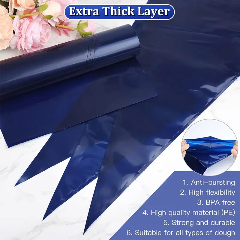 أكياس الأنابيب الكبيرة القابل للتصرف 21 بوصة أكياس الأنابيب القابل للتصرف المضادة للانفجار أكياس الثلج سميكة المعجنات لتزيين الكعك الصقيع